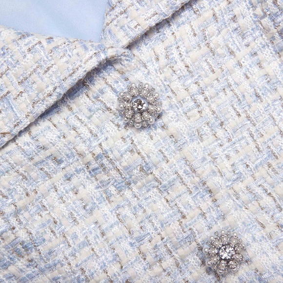 self-portrait Blue Boucle Midi Dress US12 - MSRP $615 - NWT - Picture 5 of 8